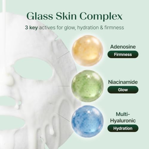 Sheet Mask with Niacinamide, Adenosine & Hyaluronic Acid, Glass - Product Imagery