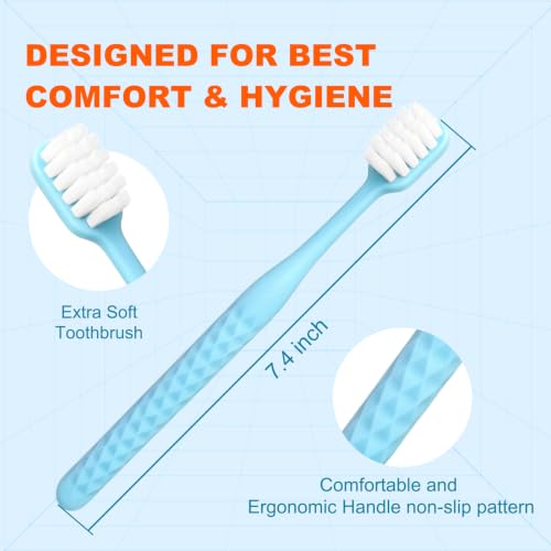 Navona 6 Pack Extra Soft Toothbrushes for Adults, Soft Bristle - Product Imagery