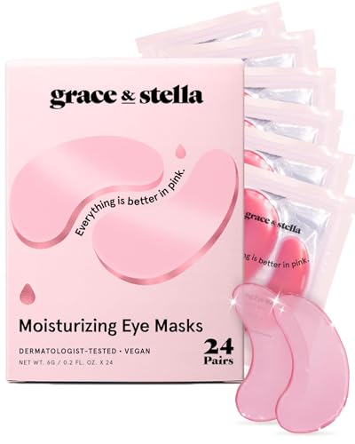 grace & stella Award Winning Moisturizing Under Eye Masks (24 Pairs, Pink) – Paraben Free, Phthalate Free, Sulfate Free,