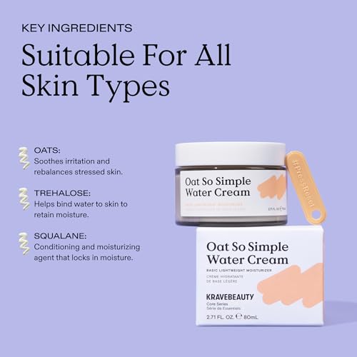KraveBeauty Oat So Simple Water Cream for Dry, Sensitive Skin, - Product Imagery