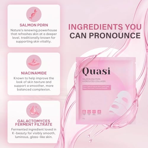 Quasi Salmon PDRN Collagen Mask – Korean Skin care Gel Face Mask - Product Imagery