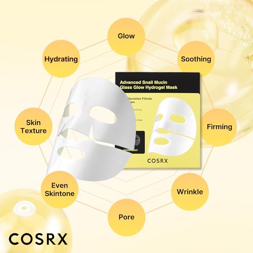 COSRX Advanced Snail Mucin Glass Glow Hydrogel Face Masks - Product Imagery