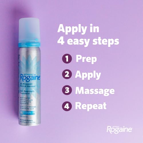 Women's Rogaine Hair Growth Foam, 5% Topical Minoxidil, 4 Mo, 2x - Product Imagery