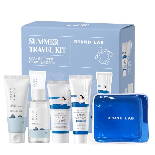 ROUND LAB Summer Travel Essential Kit with Sunscreen, 4 Step - Product Imagery