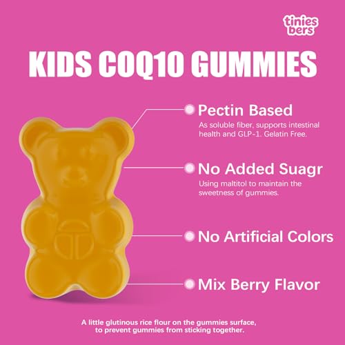 Tinies bers Coq10 Gummies for Kids, 100mg Ubiquinone with - Product Imagery