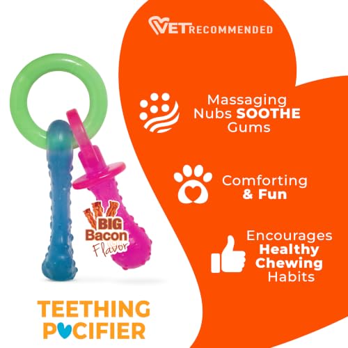 Nylabone Puppy Pacifier Chew Toy, Teething Toys for Puppies up - Product Imagery