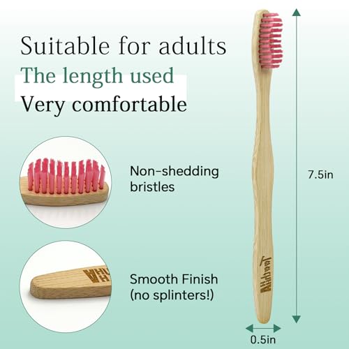 Bamboo Toothbrushes Medium Bristles 4 Pack - BPA Free Medium - Product Imagery