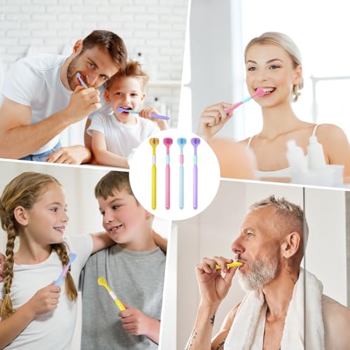 3 Sided Toothbrush with Tongue Scraper, 2026 New Upgraded Medium - Product Imagery