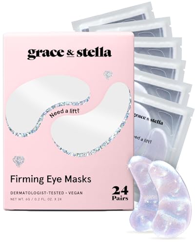 grace & stella Peptide Under Eye Patches For Puffy Eyes (White, 24 Pairs) – Paraben Free, Phthalate Free, Sulfate Free, 