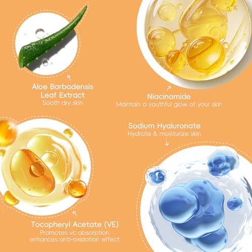 QUIYUM Turmeric Vitamin C Skin Care Set, 5PCS Beauty Routine for - Product Imagery