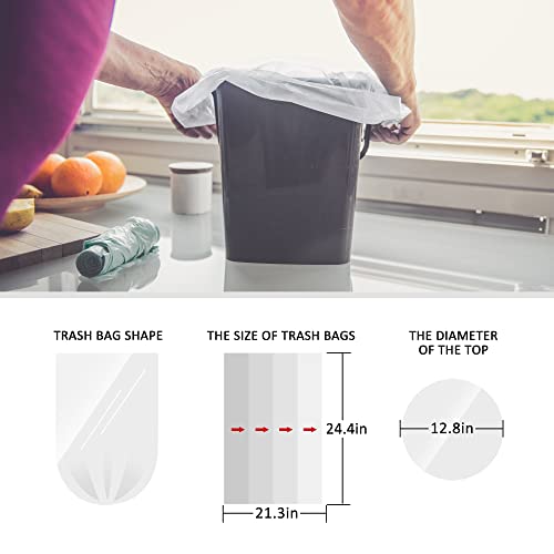 Teivio Clear Trash Bags 5 Gallon 330 Count Unscented Kitchen - Product Imagery
