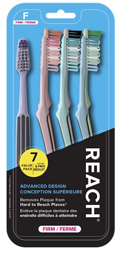 Reach Advanced Design Firm Bristle Toothbrushes, 7 Count - Product Imagery