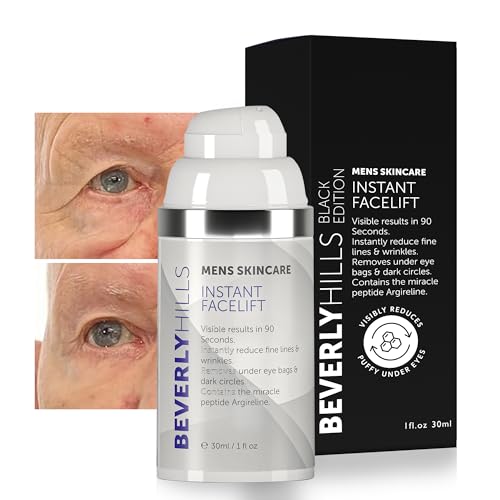 Beverly Hills Mens Instant Facelift and Eye Serum Treatment for Dark Circles, Puffy Eyes, and Wrinkles – Paraben Free, I
