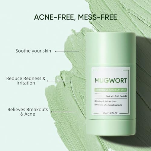 2 Pcs Face Mask Stick for Face，Volcanic and Wormwood Mud Mask - Product Imagery