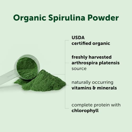 Organic Spirulina Powder, 1lb | Blue-Green Algae, Naturally - Product Imagery