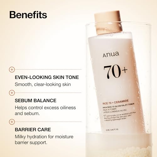 Anua Rice 70 Glow Milky Toner, Non Comedogenic, Korean Skincare, - Product Imagery