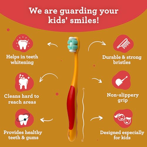 GuruNanda Butter On Gums Kids Toothbrush - 4 Pack Extra Soft - Product Imagery