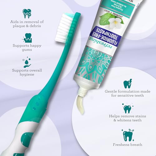 GuruNanda Folding Travel Toothbrush with Hydroxyapatite - Product Imagery