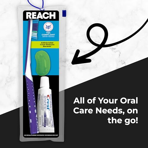Reach Ultra Clean Travel Toothbrush Kit with Toothpaste and Cap - Product Imagery