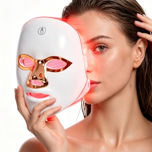 Aesthifae LED Face Mask for Wrinkles, Red Light Therapy for Face, Cordless Red Light Therapy Mask with 7 Light Modes, Re