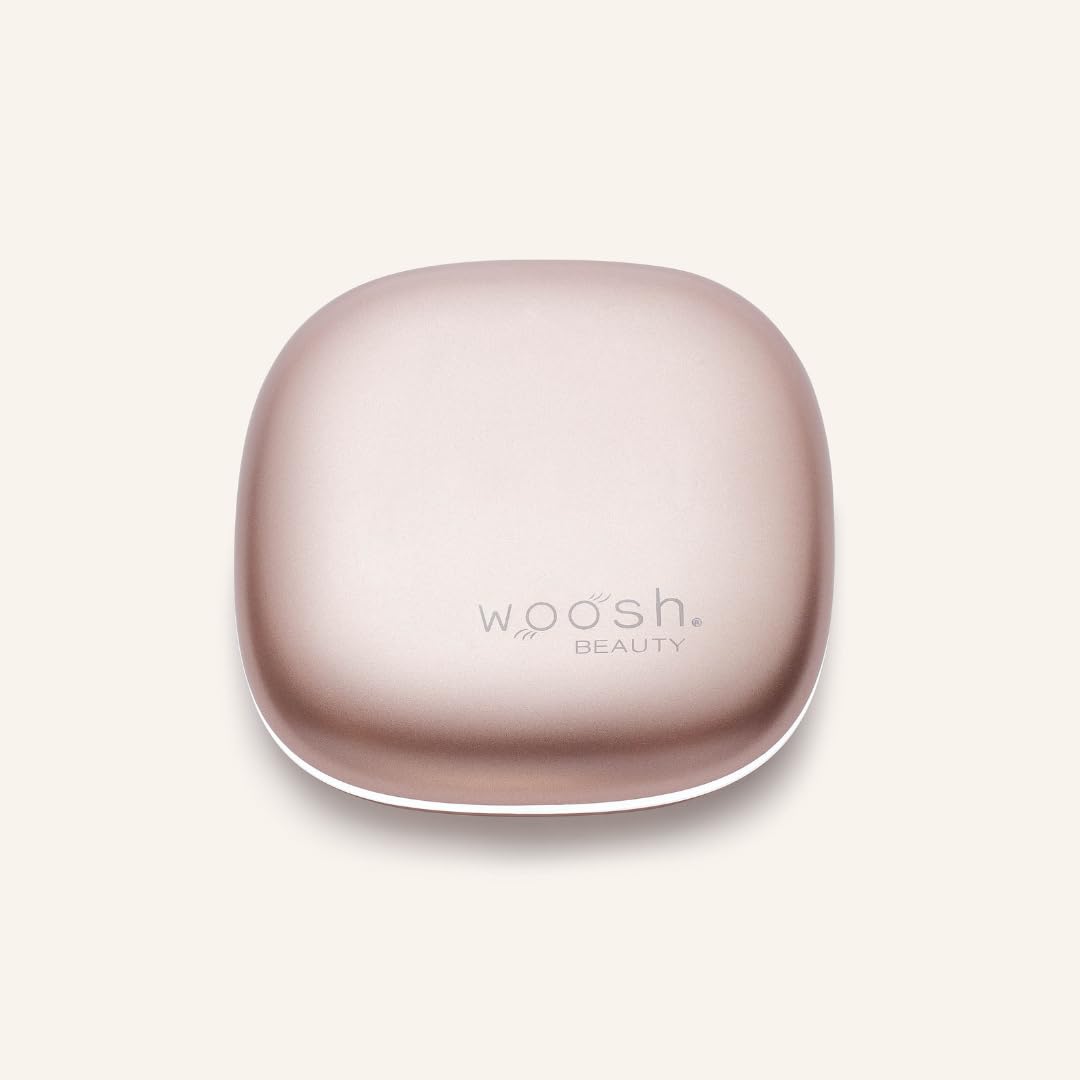 Woosh Beauty Fold Out Mirror | Travel Compact LED Light Mirror | 1x/10x Dual Magnification – full view