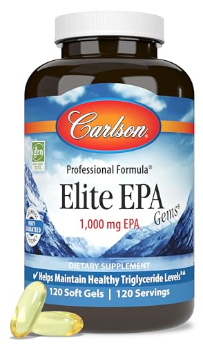 Carlson Elite EPA Gems, 1000 mg, Wild-Caught, 120 Softgels - Product Imagery