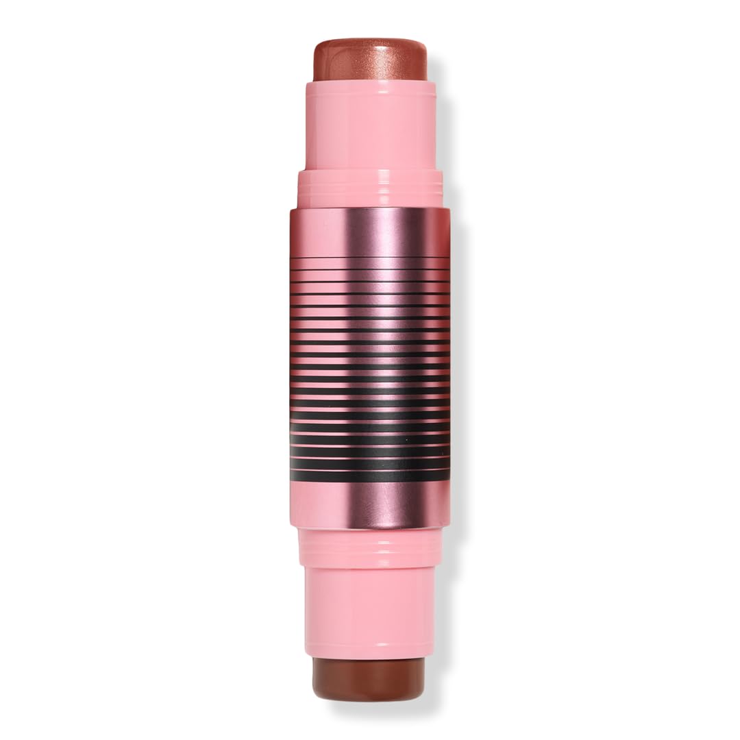 DIBS Beauty GlowTour Duo Shimmering Blush & Contour Stick for Face and Lips, Buildable Cream Formula, Pearly Glow Finish
