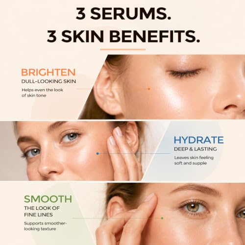 Face Serum Gift Set, Vitamin C Retinol Hyaluronic Acid, 3 x 1 Fl - Product Imagery