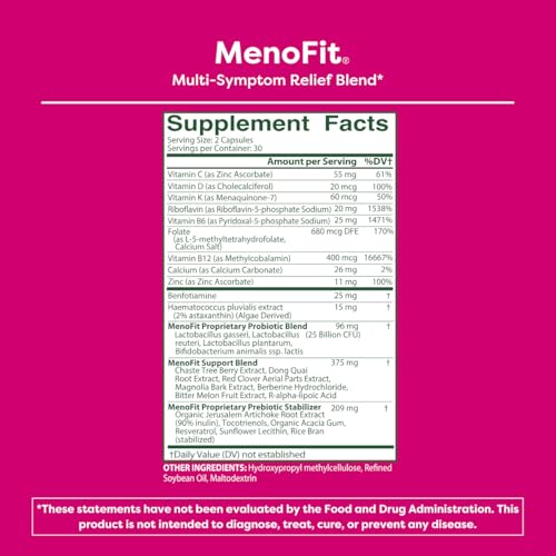 MENOLABS MenoFit, Menopause Supplements for Women - 60 Capsules - Product Imagery