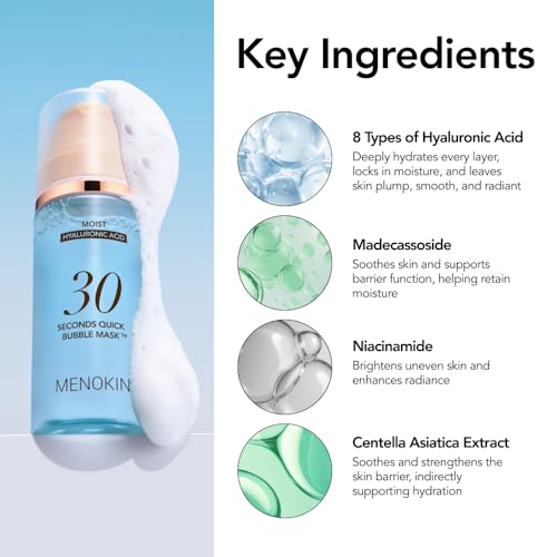 MENOKIN 30 Seconds Bubble Mask MOIST, Hyaluronic Acid Face Mask, - Product Imagery