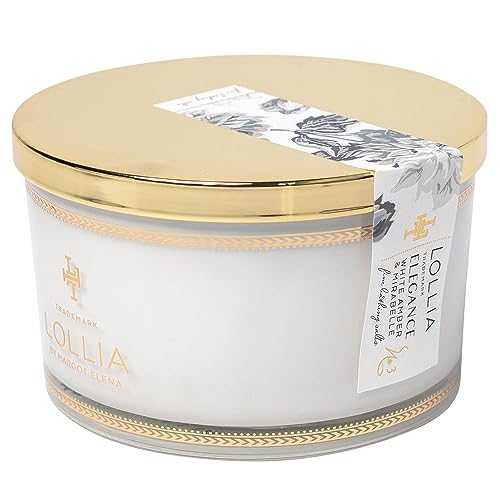 LOLLIA Elegance Bath Salts for Women, 26 oz, White Amber & Mirabelle Soak – Cruelty Free, Natural, Plant Based, Elegance