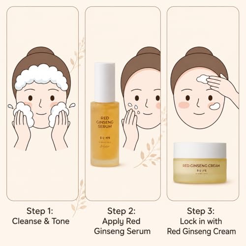 Esfolio made in Korea Red Ginseng Serum 1.69 Fl Oz, Lightweight - Product Imagery