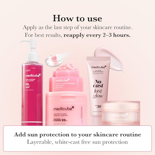 medicube Sunscreen No Cast Just Glow Collagen, SPF 50 - Product Imagery