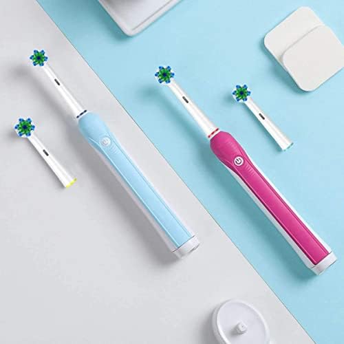 Set of 12 Schallcare toothbrush replacement heads for Oral-B electric toothbrushes, showing clean bristle design and attachment tips.