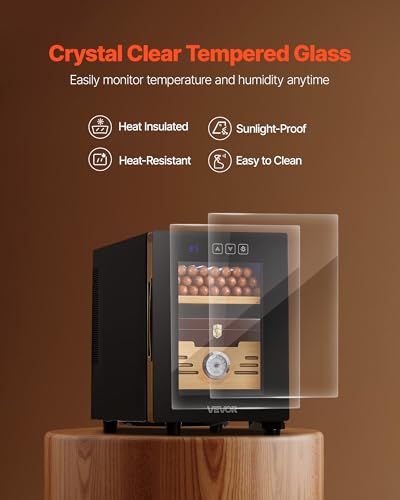 VEVOR Electric Humidor, 16L, 100 Counts Electric Cigar Humidor - Product Imagery