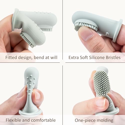 Moonkie Baby Finger Toothbrush Tongue Oral Cleaner Kit for 3 - Product Imagery