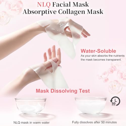 NLQ Bio-Collagen Face Mask Overnight Hydrogel Deep Mask - Glass - Product Imagery