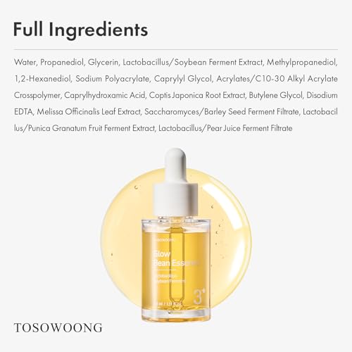 TOSOWOONG Glow Bean 3% Essence for Glass Skin, Hydration, - Product Imagery