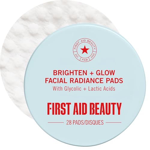 First Aid Beauty Brighten & Glow Facial Radiance Pads, AHA, - Product Imagery