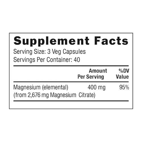 New Life Magnesium Citrate 400mg, Nervous Support, 120 Veg - Product Imagery