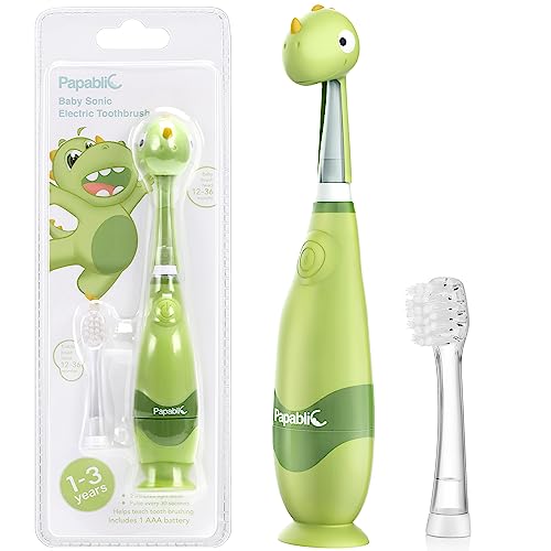 Papablic Toddler Sonic Electric Kids Toothbrush for Ages 1-3, - Product Imagery