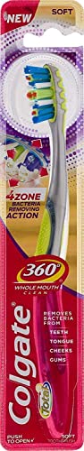Colgate 360 4 Zone Whole Mouth Clean Manual Toothbrush, Soft - Product Imagery