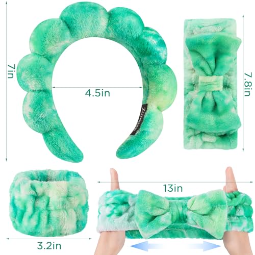 Ztomine Headbands for Women - Spa Headband and Wristband Set - - Product Imagery
