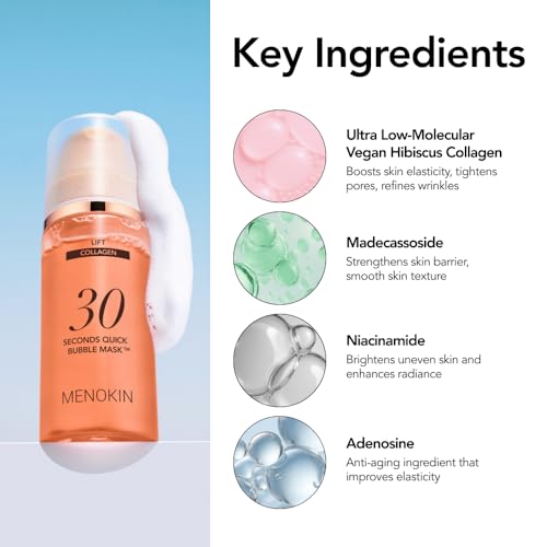 MENOKIN 30 Seconds Bubble Mask LIFT, Collagen Firming Face Mask, - Product Imagery