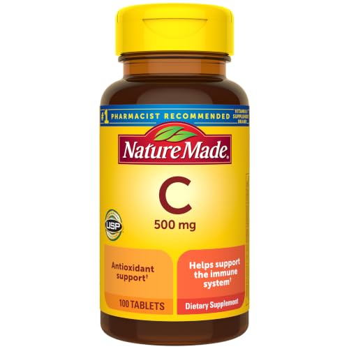 Nature Made Vitamin C 500 mg Tablets for Daily Immune Support, - Product Imagery