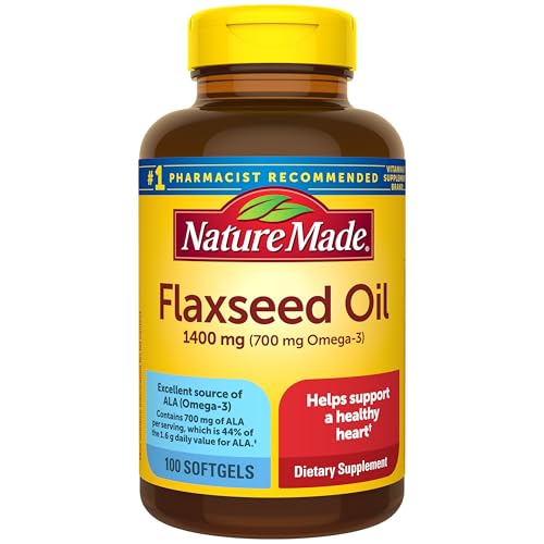 Nature Made Extra Strength Flaxseed Oil 1400 mg Softgels, 100 - Product Imagery
