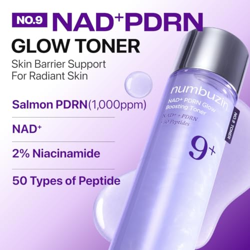 numbuzin No.9 NAD+ Salmon PDRN Toner, Glass Skin Hydrating Toner - Product Imagery
