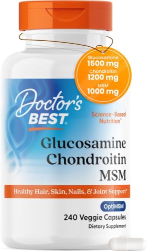 Doctor's Best Glucosamine Chondroitin MSM, Non GMO, 240 Capsules - Product Imagery