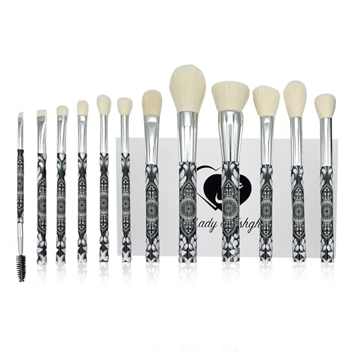 Eshghe-Mani Makeup Brushes by Lady of Eshgh | 12pc Full Face Makeup Brush Set | Natural Hair-Like Professional Make Up B