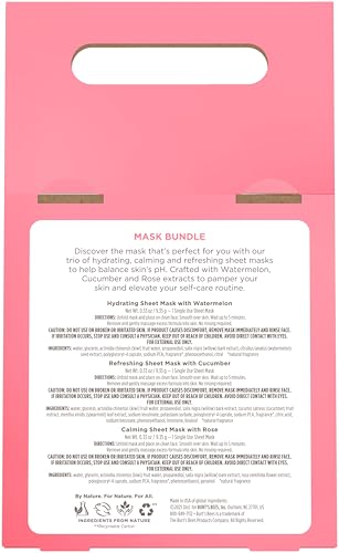 Burt's Bees Mothers Day Gifts, Face Mask Bundle Set, Hydrating - Product Imagery